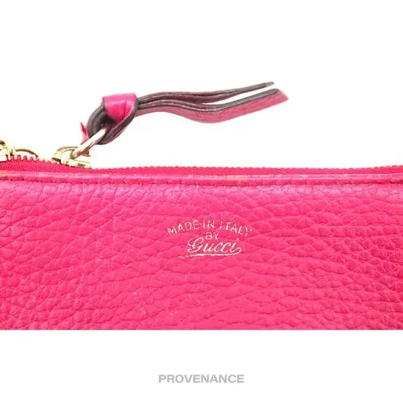 🔴 Gucci MII Key Pouch Cles - Pink Tumbled Leather - Picture 5 of 8